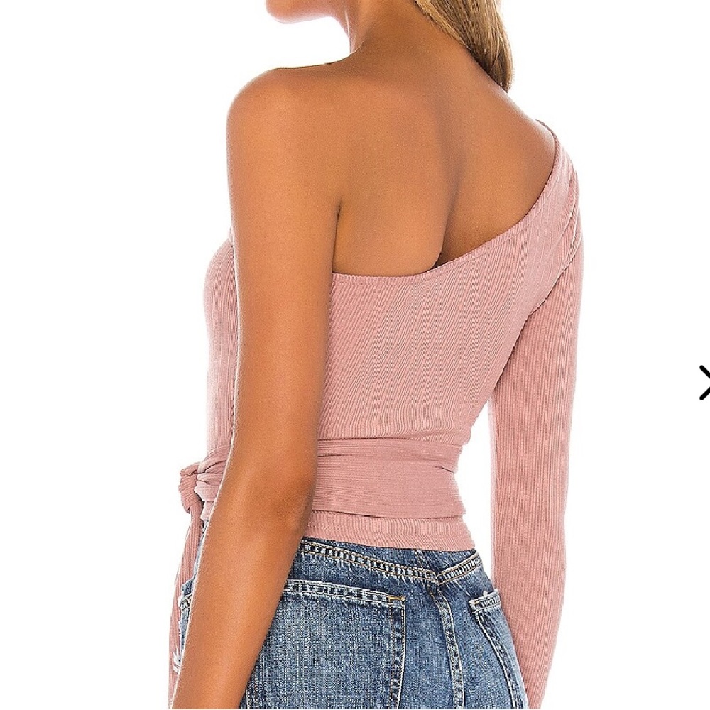 Lovers and Friends Milan One Shoulder Wrap Top in Blush - Picture 2 of 8